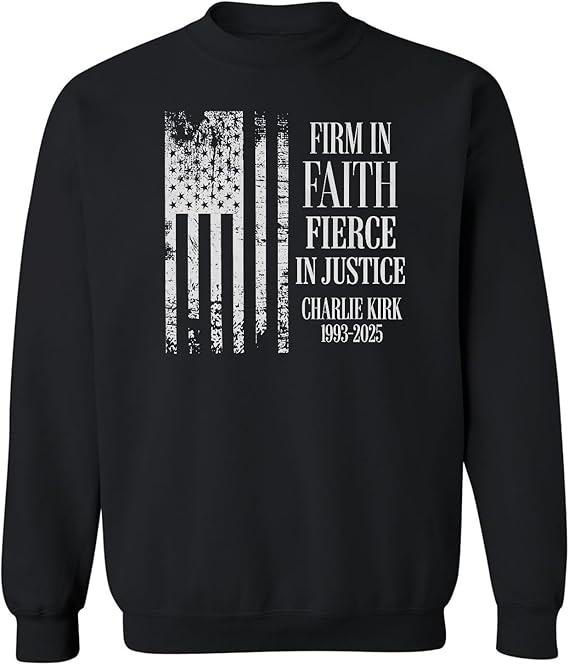 Firm In Faith Fierce In Justice Turning Point USA Crewneck - Turning Point USA Merch
