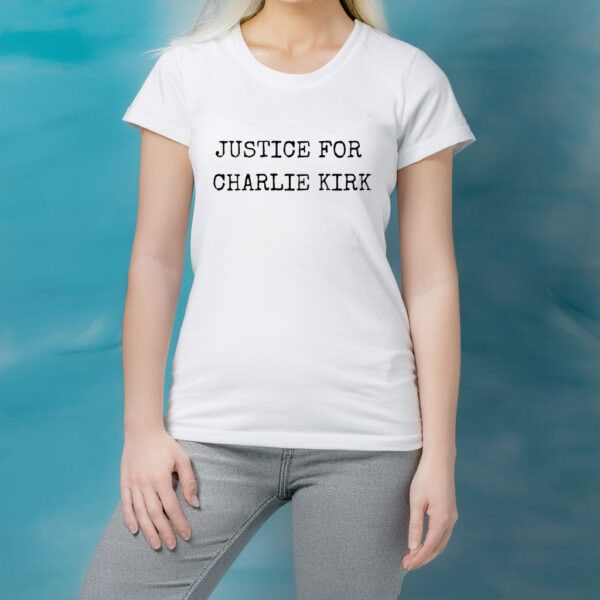 Justice for Charlie Kirk Shirt – Bold Typewriter Font Tee - My Store
